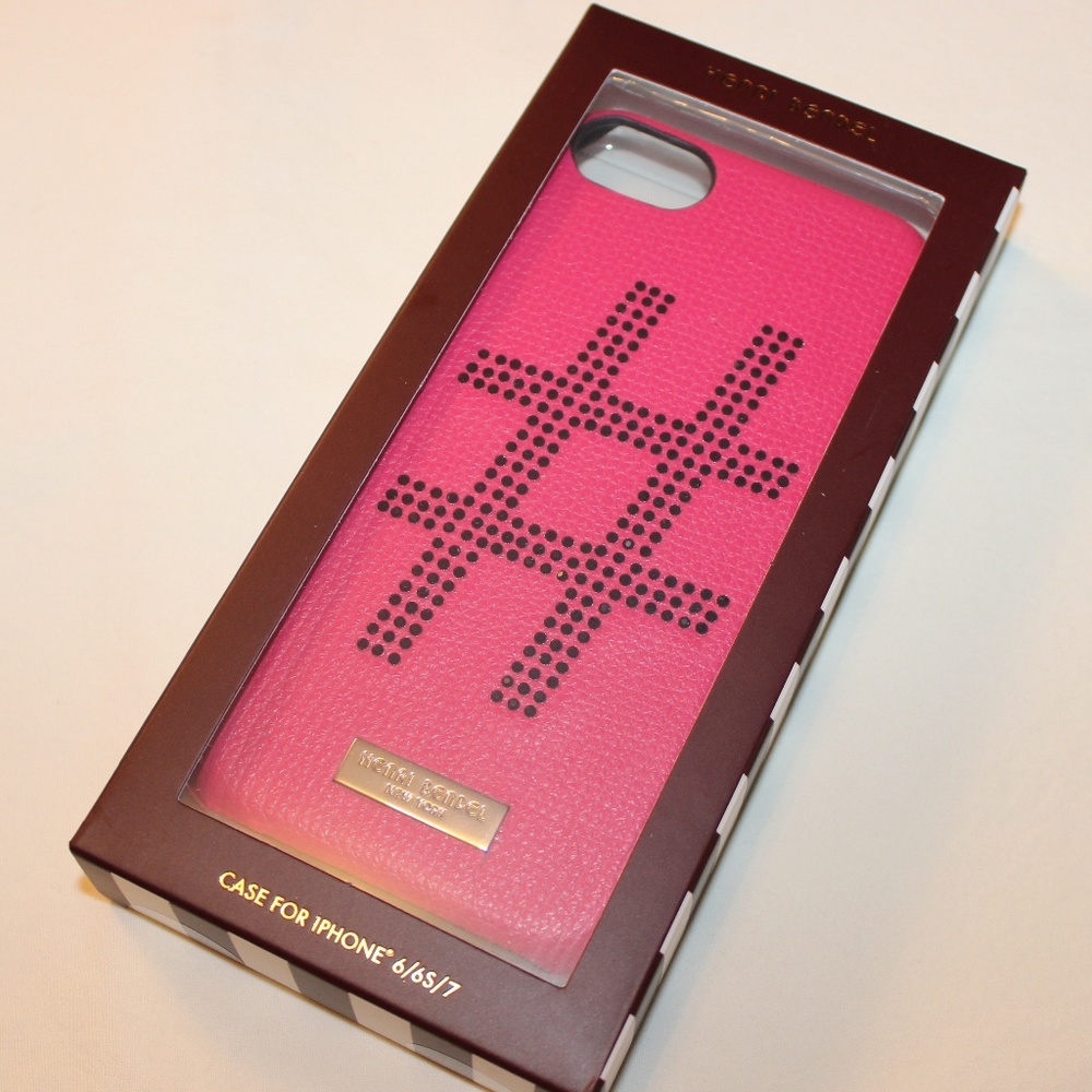 NWT Henri Bendel Hashtag Pink 6/6S/7 iPhone Case